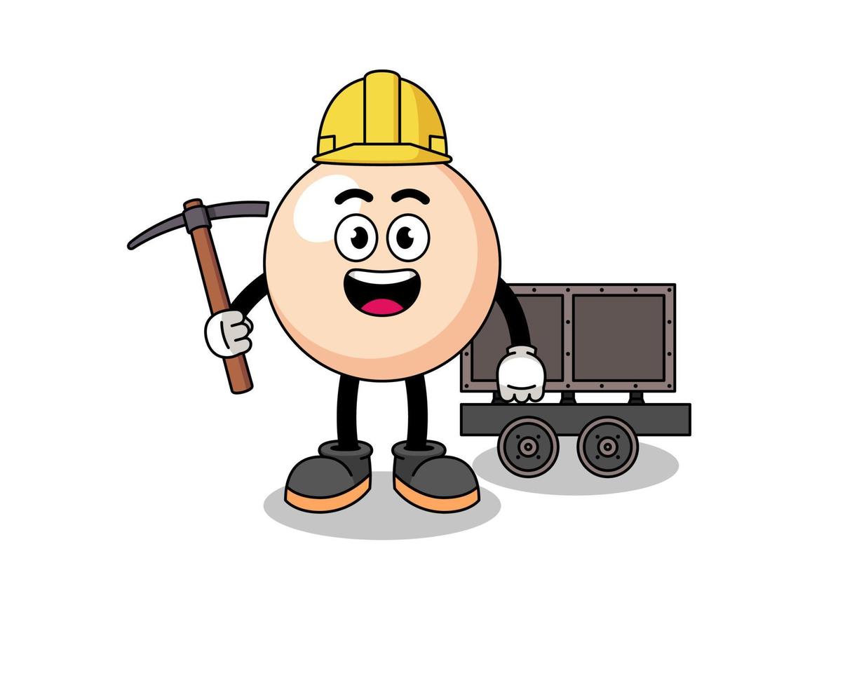 Mascot Illustration of pearl miner vector