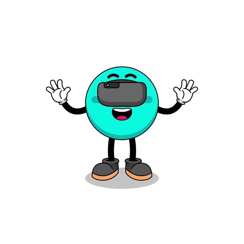 Illustration of medicine tablet with a vr headset vector