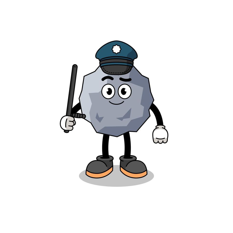 ilustración de dibujos animados de la policía de piedra vector