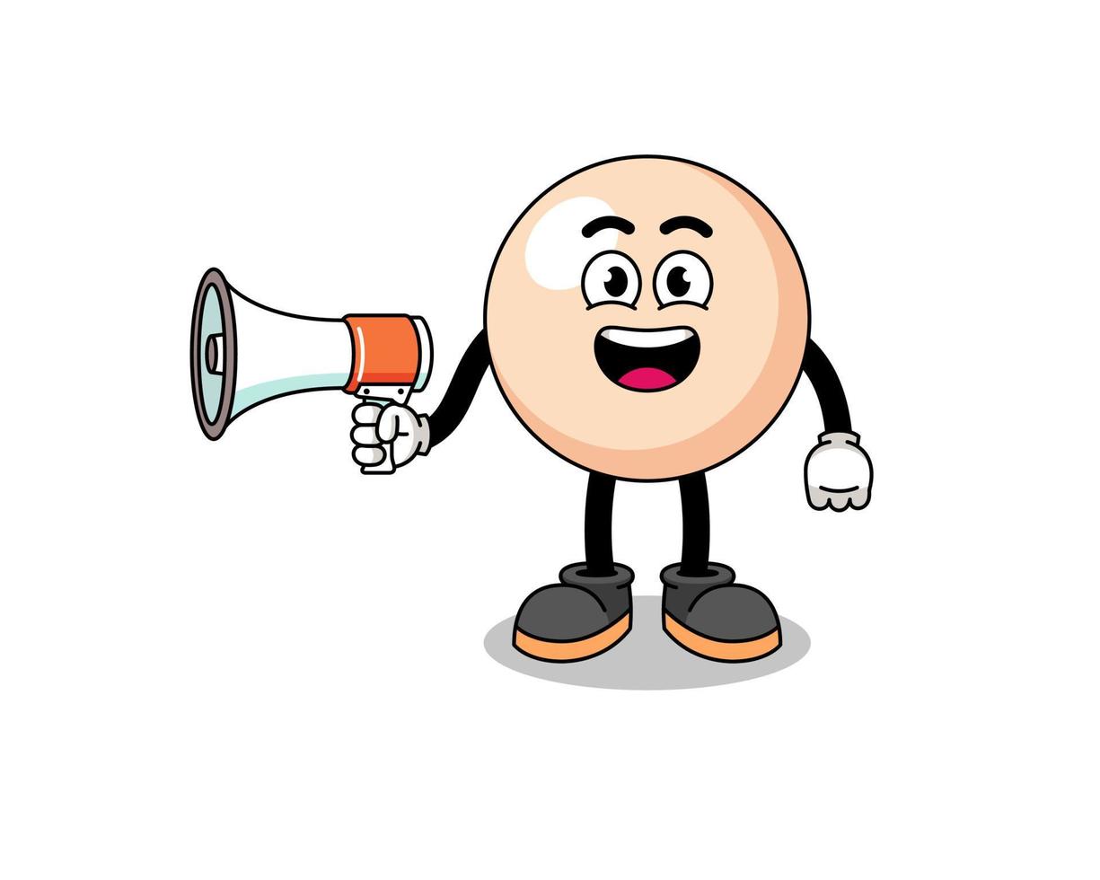 pearl cartoon illustration holding megaphone vector