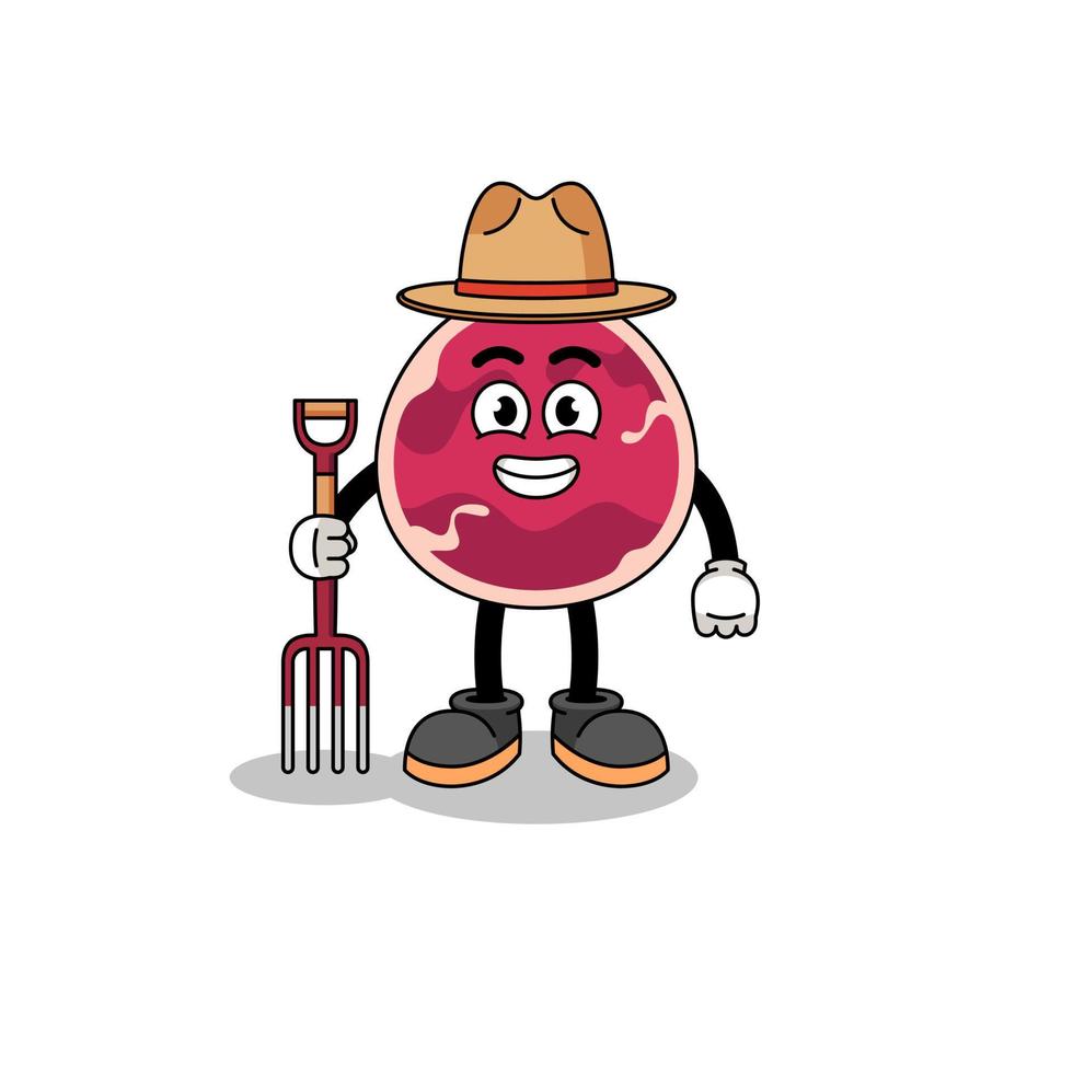 Cartoon mascot of meat farmer vector