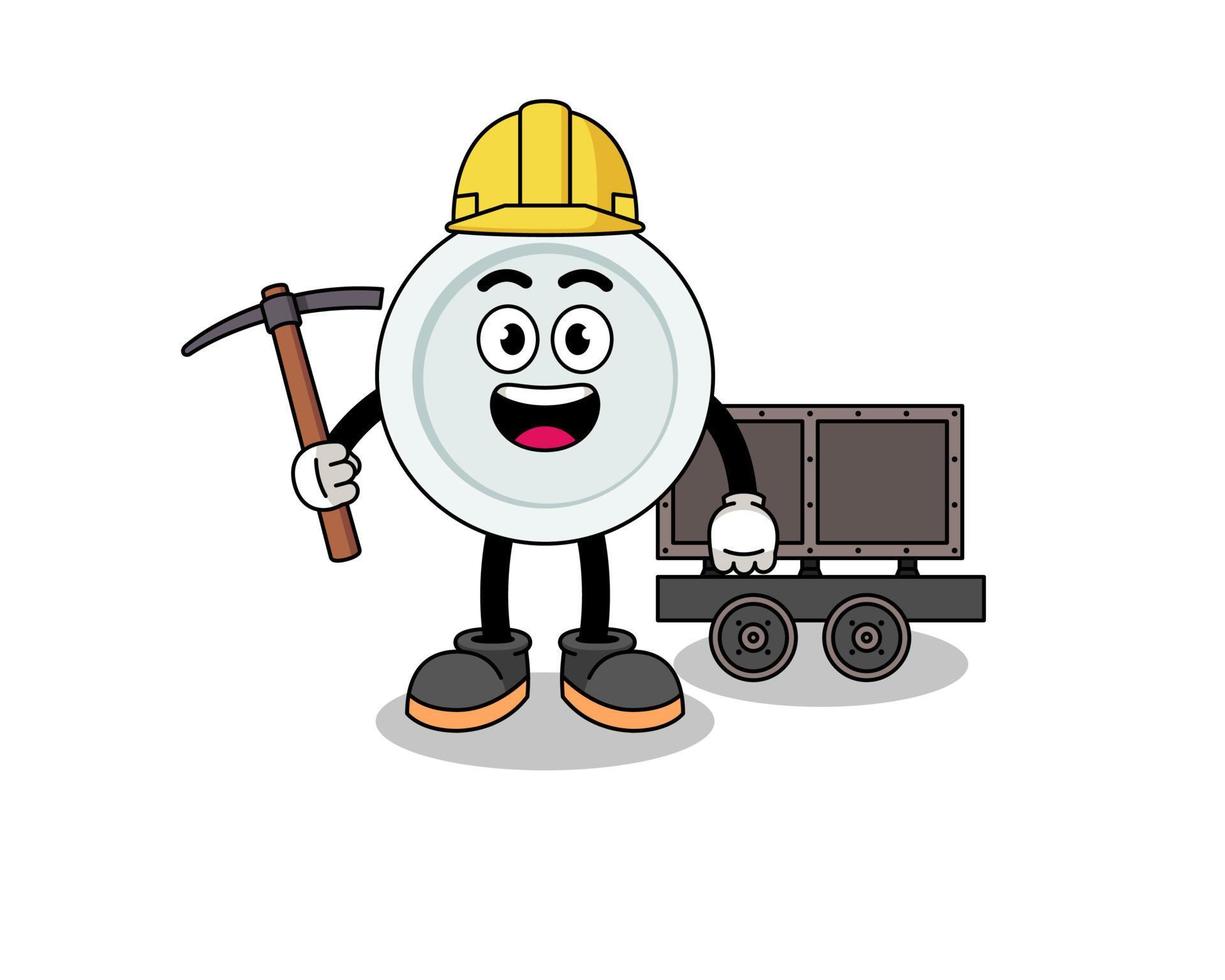 Mascot Illustration of plate miner vector