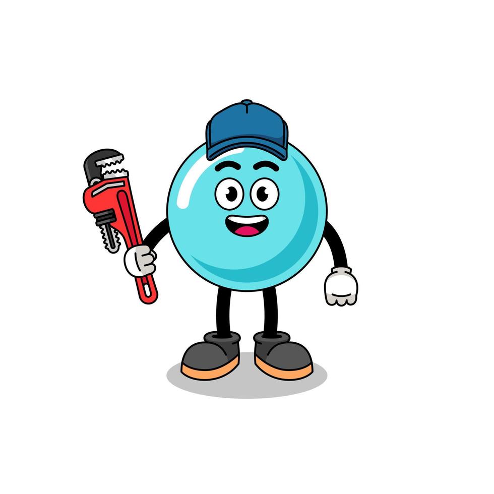 bubble illustration cartoon as a plumber vector