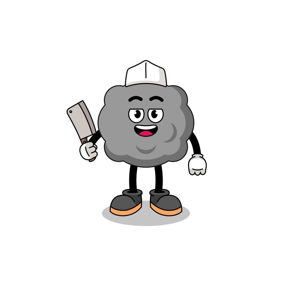 Mascot of dark cloud as a butcher vector