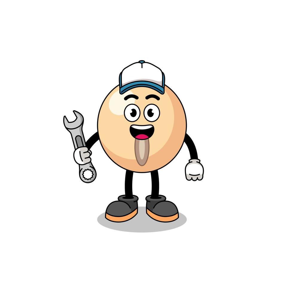 soy bean illustration cartoon as a mechanic vector