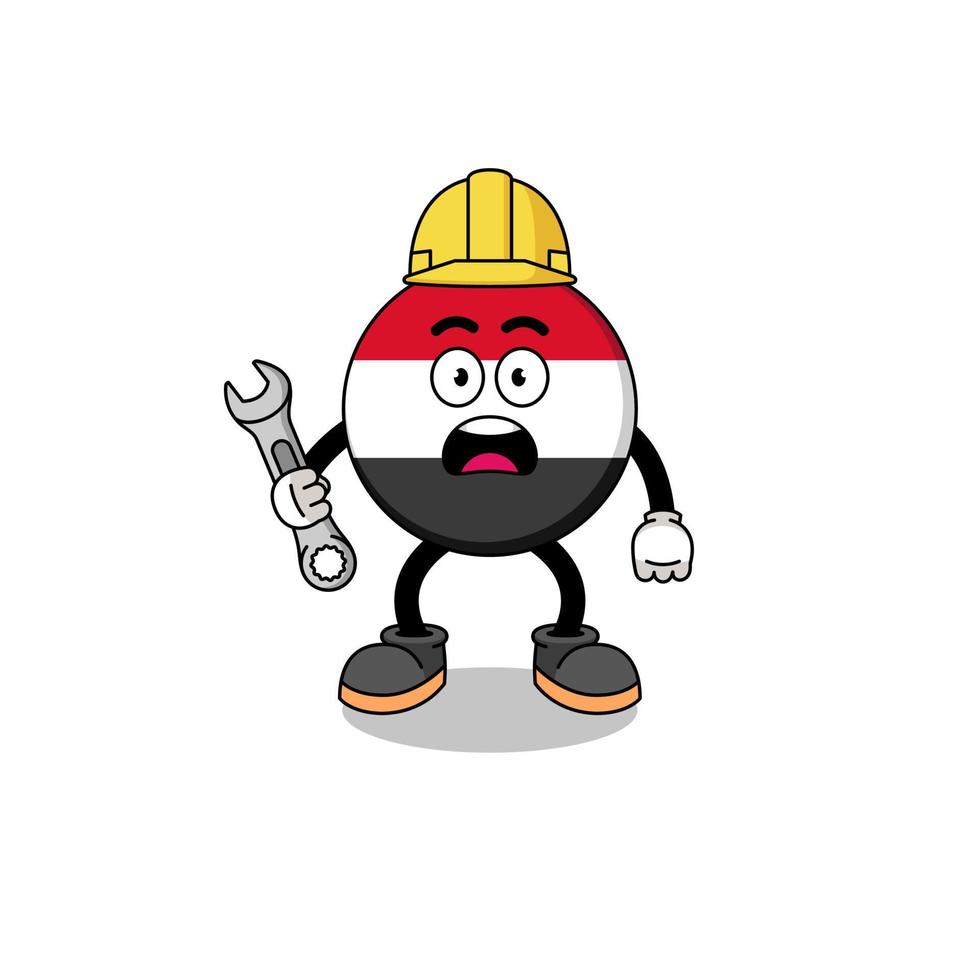 Character Illustration of yemen flag with 404 error vector