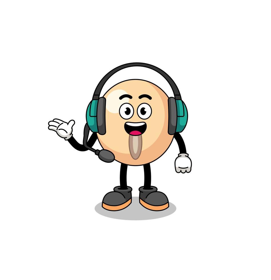 Mascot Illustration of soy bean as a customer services vector