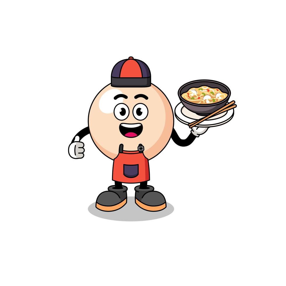 Illustration of pearl as an asian chef vector
