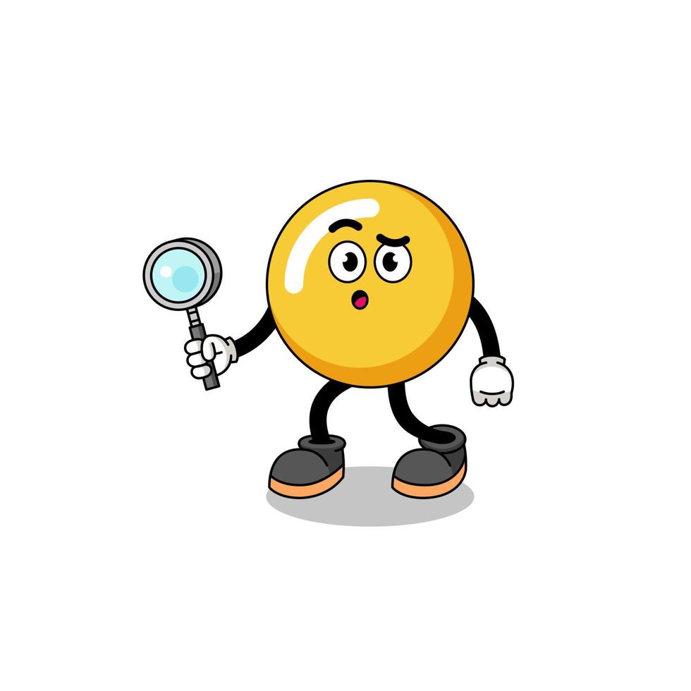 Mascot of egg yolk searching vector