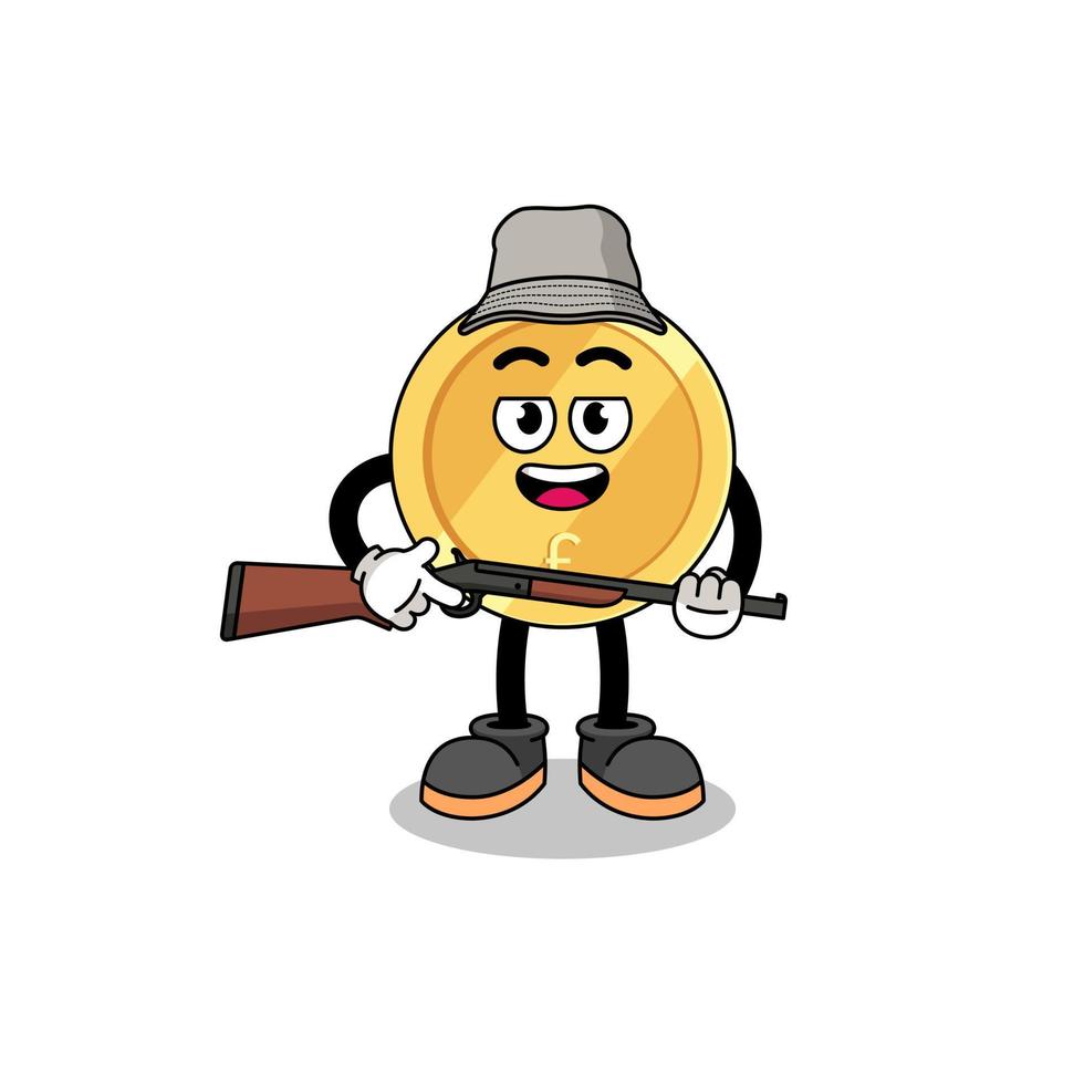 Cartoon Illustration of pound sterling hunter vector
