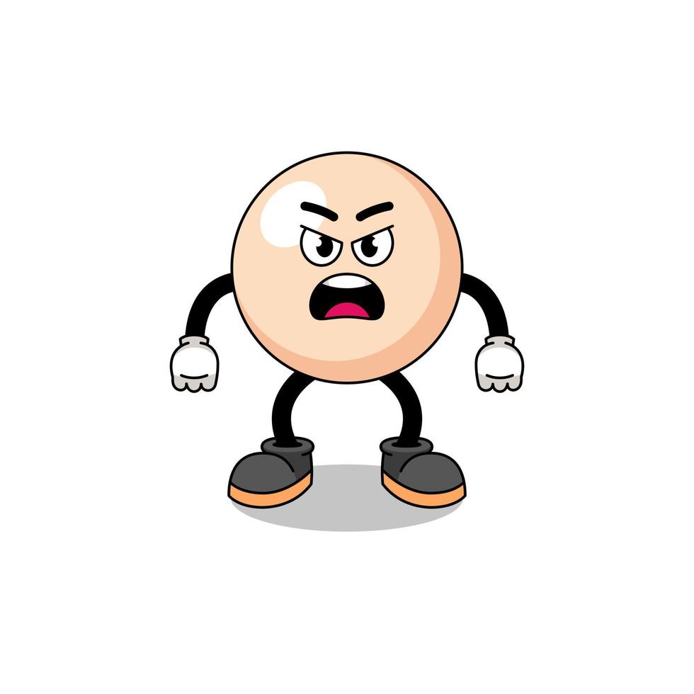 pearl cartoon illustration with angry expression vector