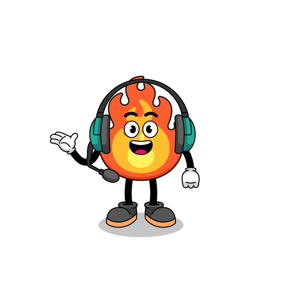 Mascot Illustration of fire as a customer services vector