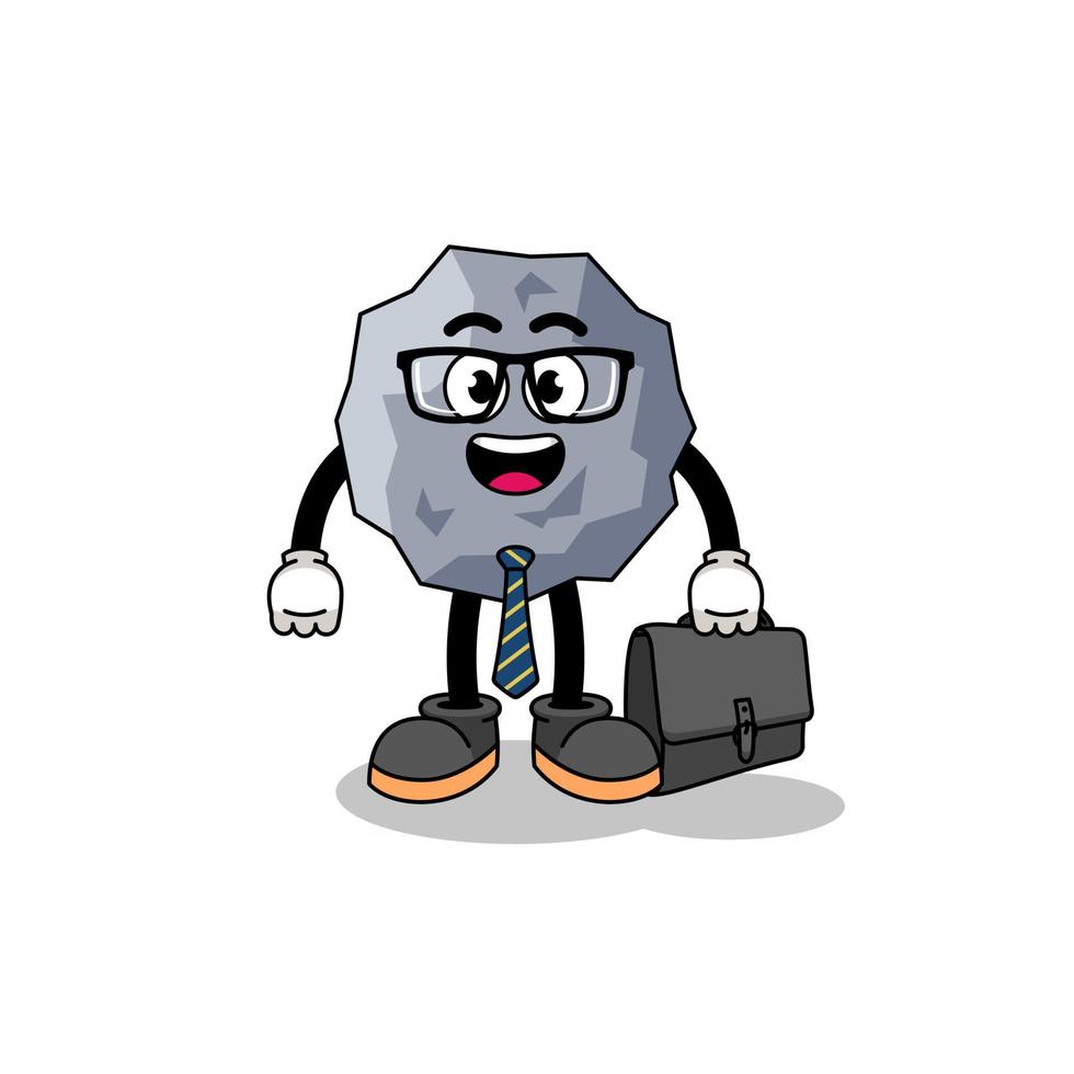 stone mascot as a businessman vector