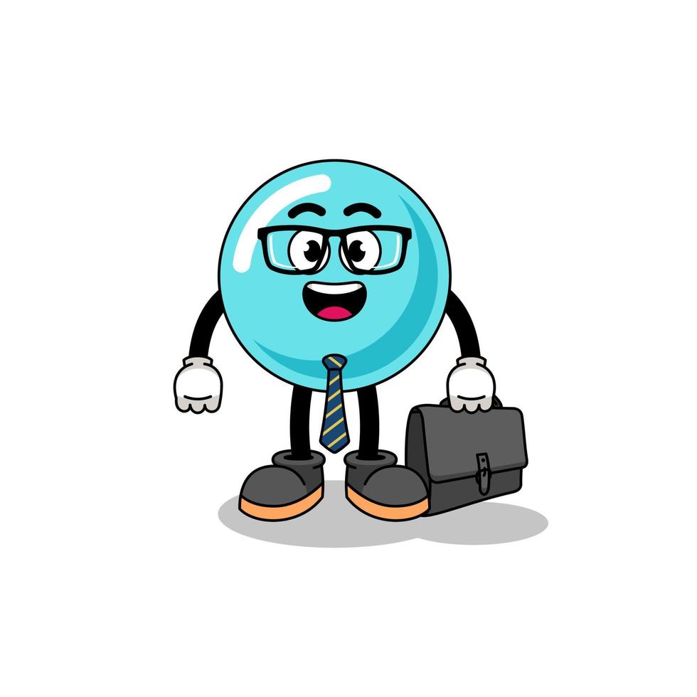 mascota de la burbuja como hombre de negocios vector