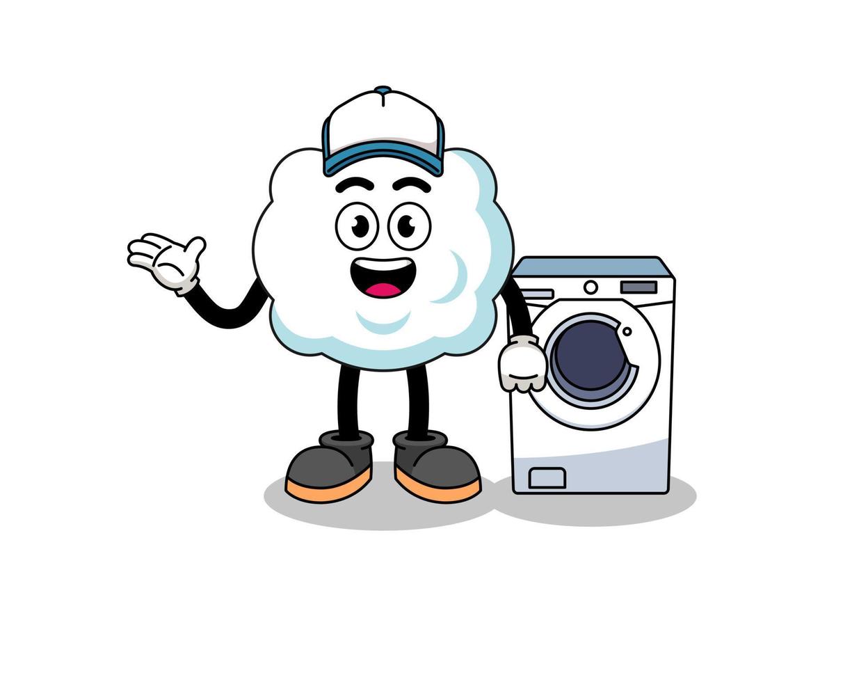 cloud illustration as a laundry man vector