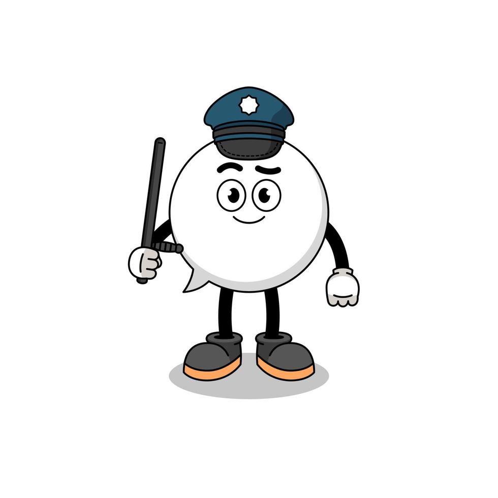 Cartoon Illustration of speech bubble police vector