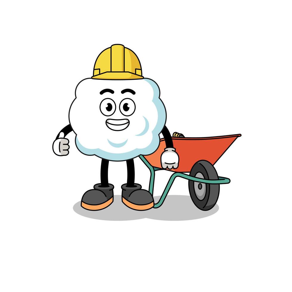 cloud cartoon as a contractor vector