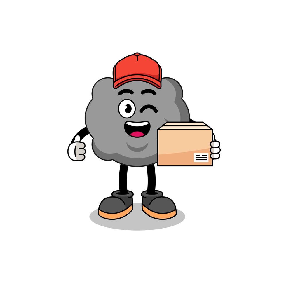 dark cloud mascot cartoon as an courier vector