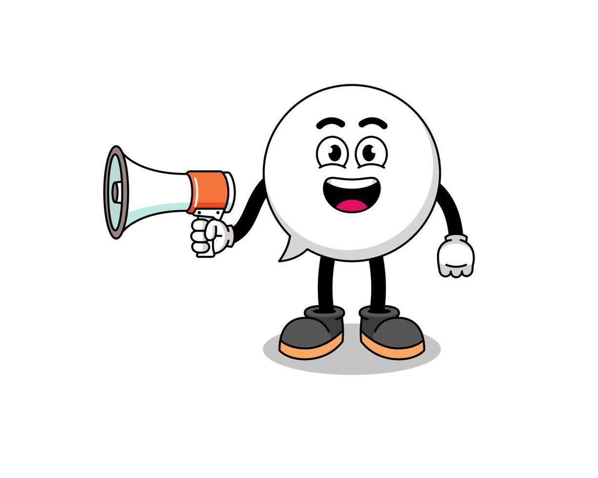 speech bubble cartoon illustration holding megaphone vector