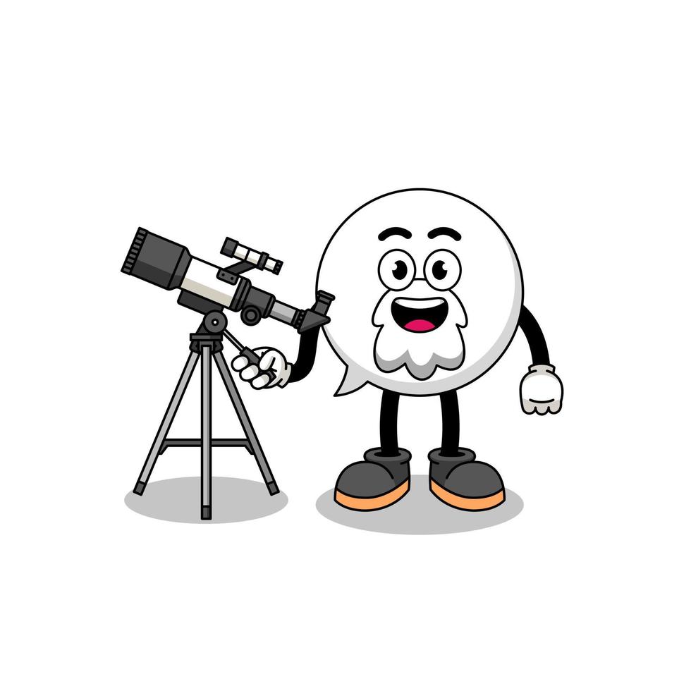 Illustration of speech bubble mascot as an astronomer vector