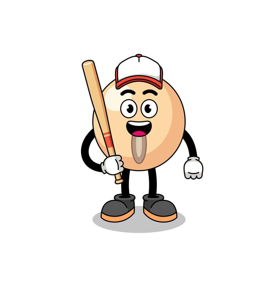 soy bean mascot cartoon as a baseball player vector