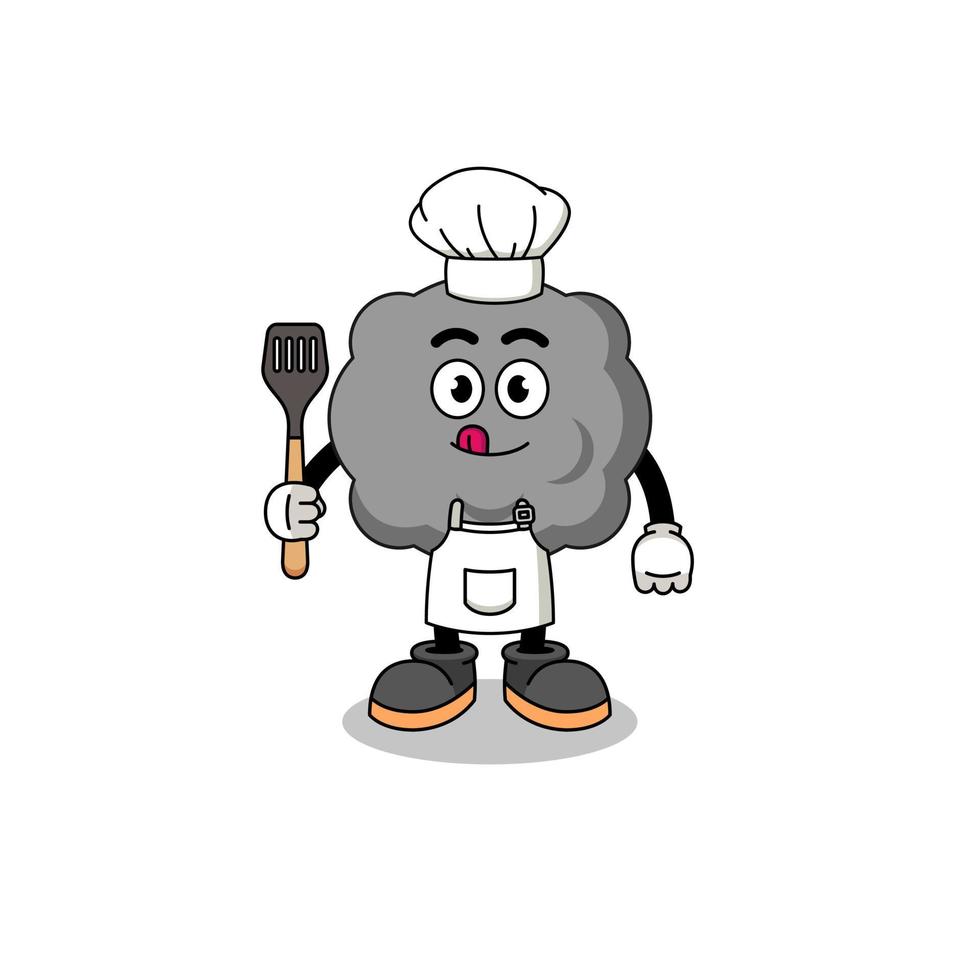 Mascot Illustration of dark cloud chef vector