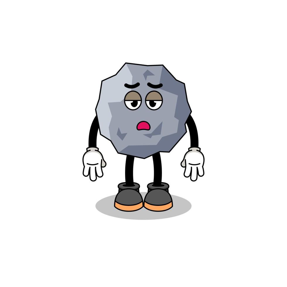 stone cartoon with fatigue gesture vector