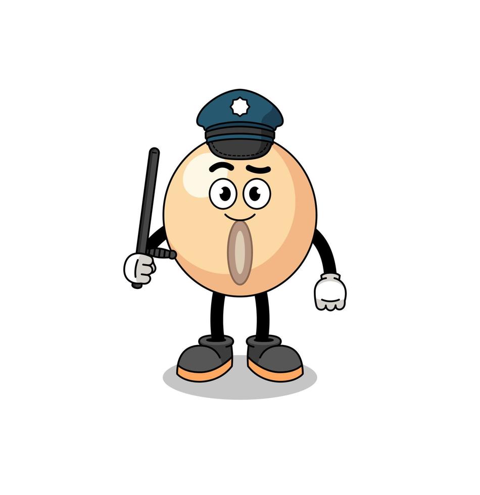 Cartoon Illustration of soy bean police vector