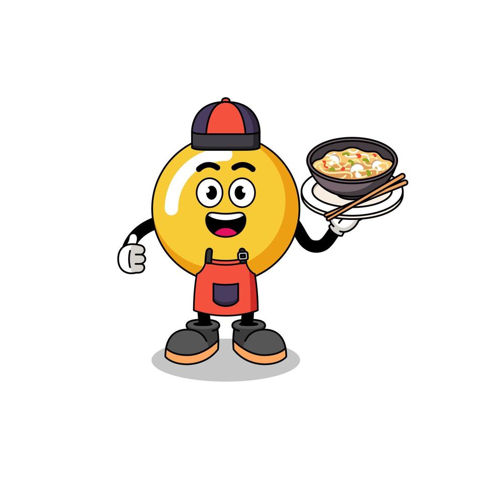 Illustration of egg yolk as an asian chef vector