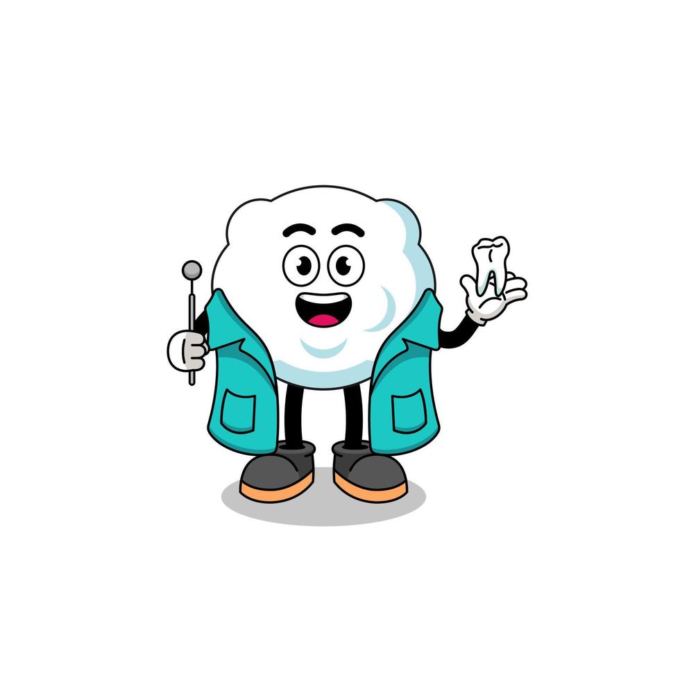 Illustration of cloud mascot as a dentist vector