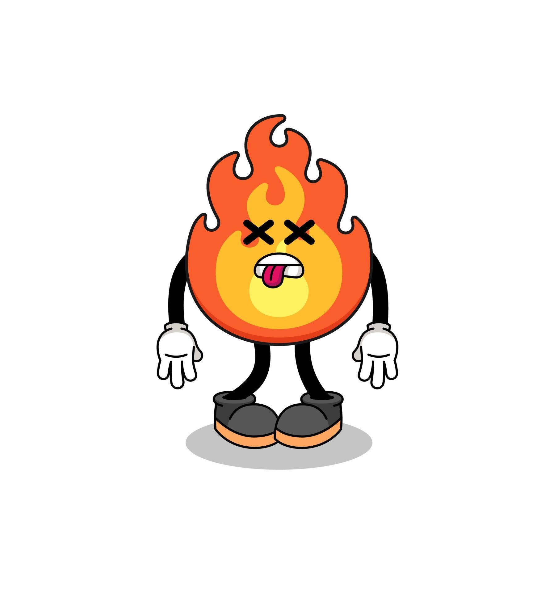fire mascot illustration is dead 7890216 Vector Art at Vecteezy
