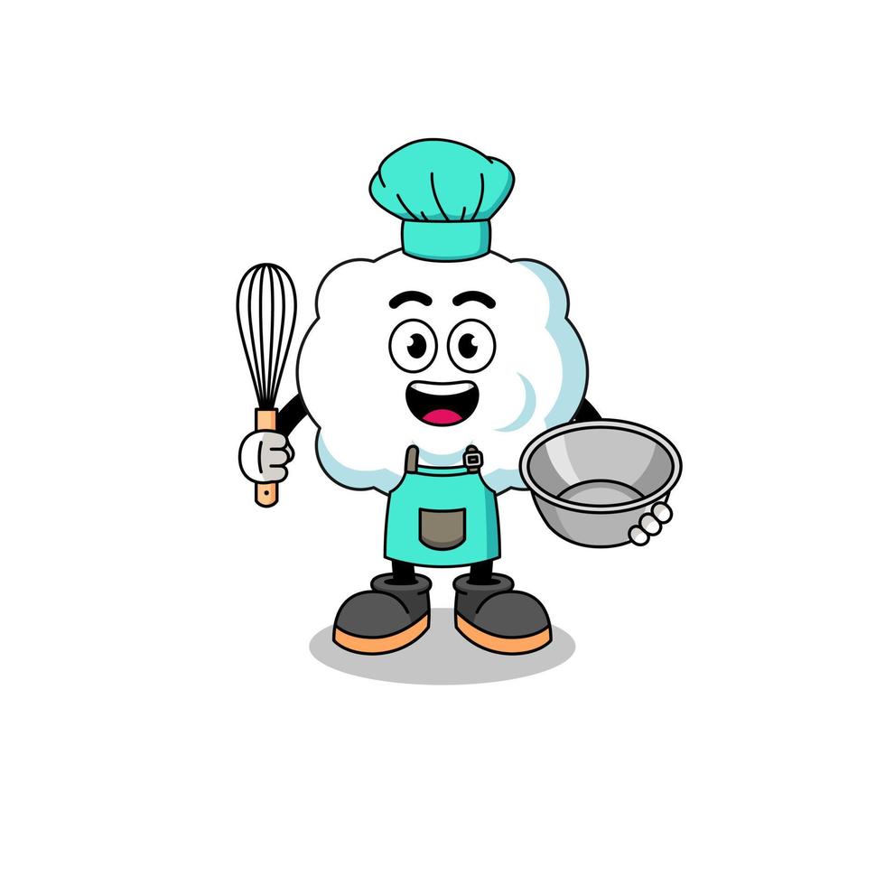 ilustración de nube como chef de panadería vector