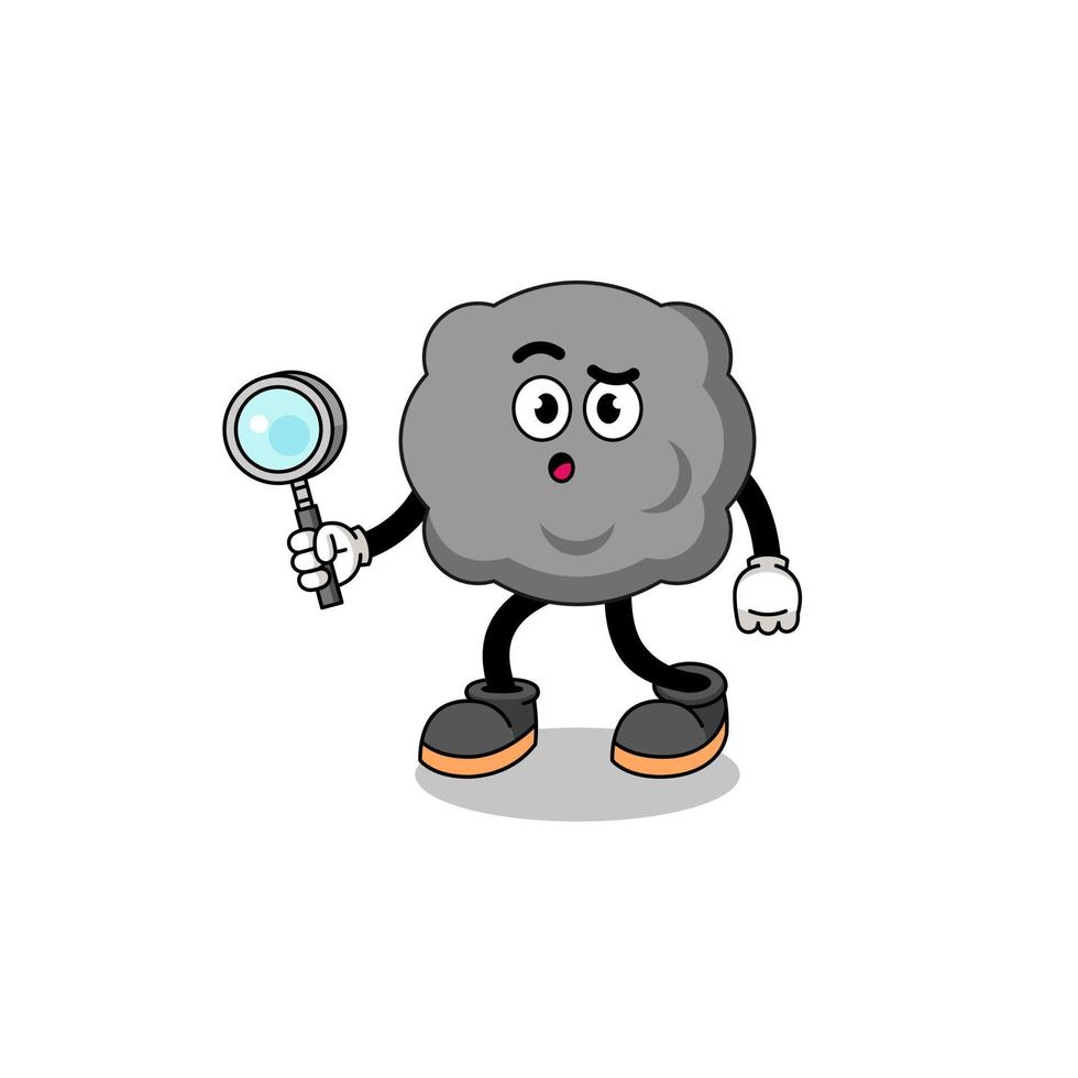 Mascot of dark cloud searching vector