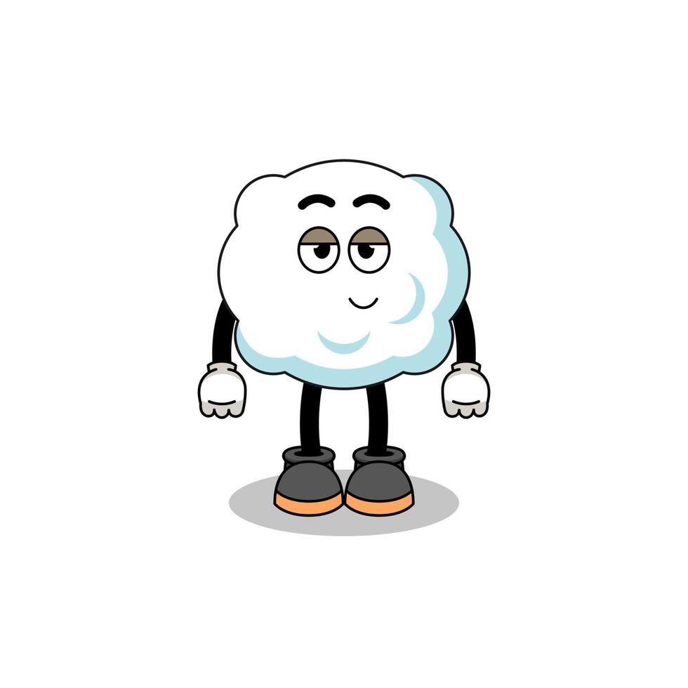 cloud cartoon couple with shy pose vector