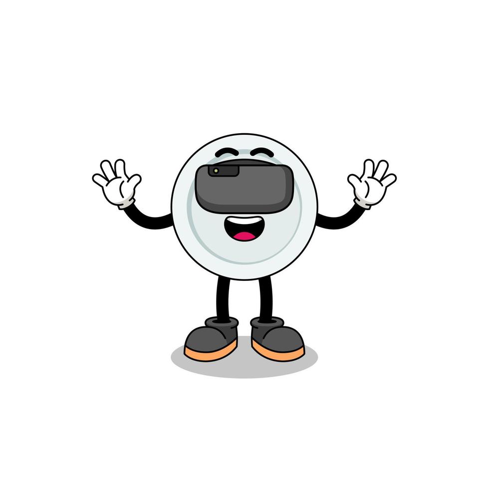 Illustration of plate with a vr headset vector