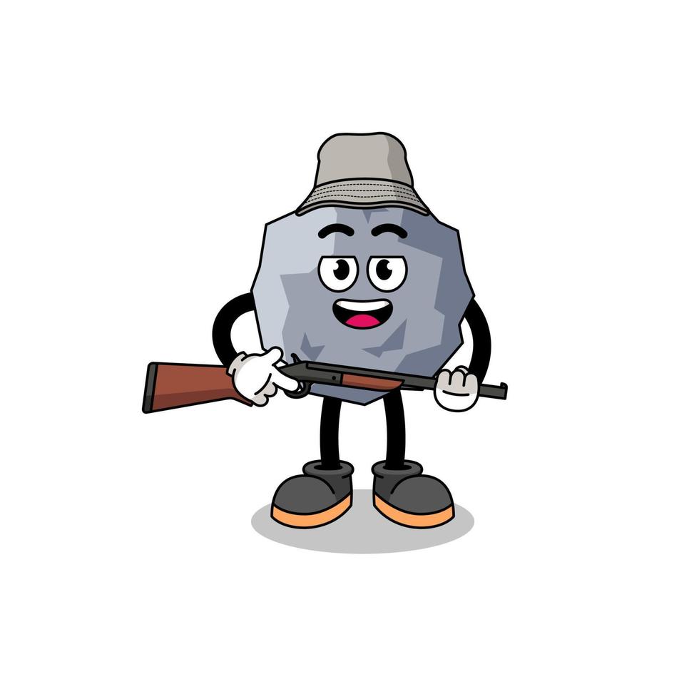 Cartoon Illustration of stone hunter vector