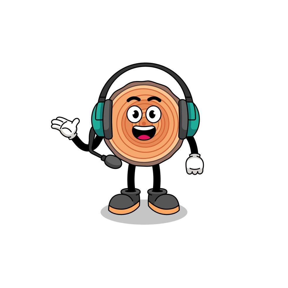 Mascot Illustration of wood trunk as a customer services vector