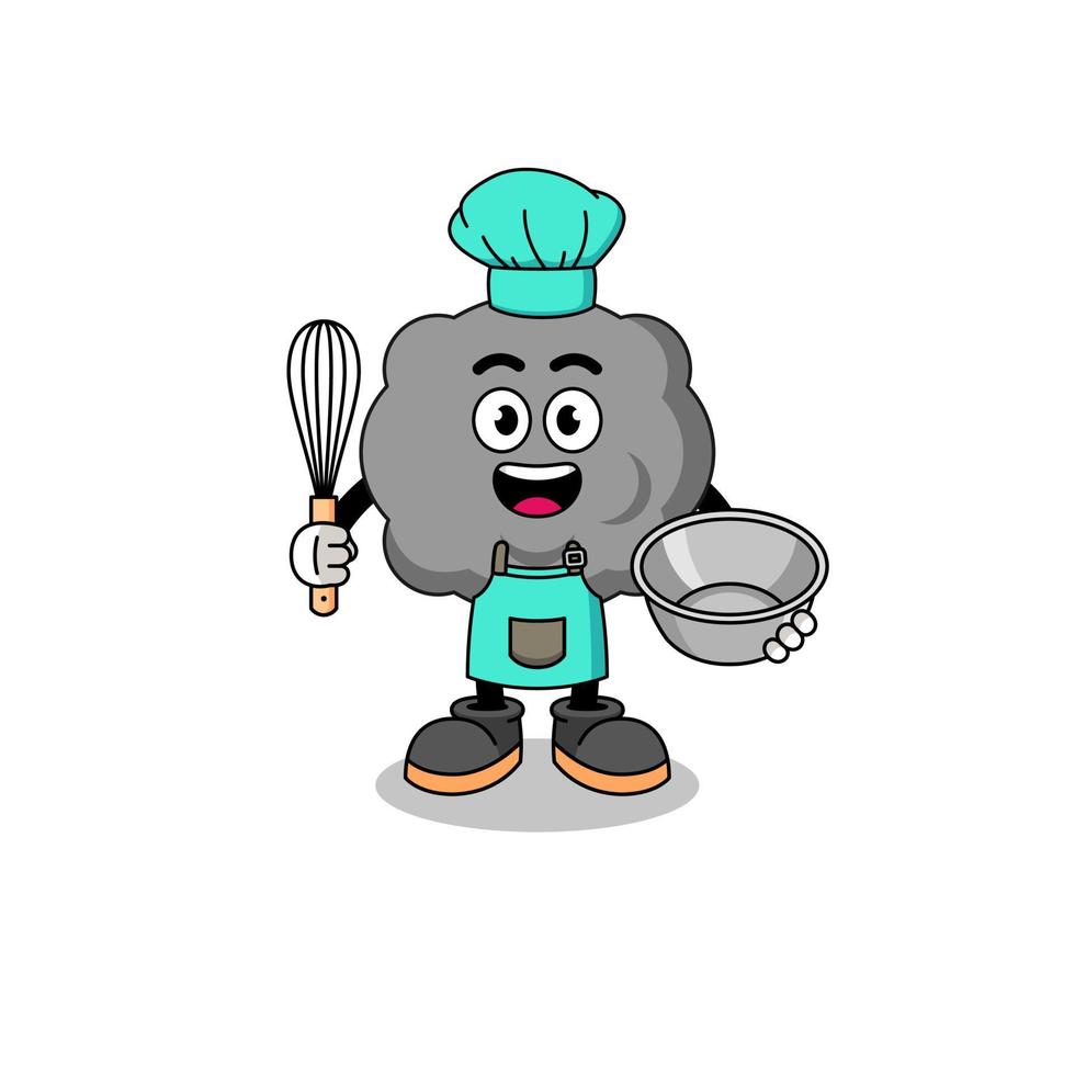 Illustration of dark cloud as a bakery chef vector