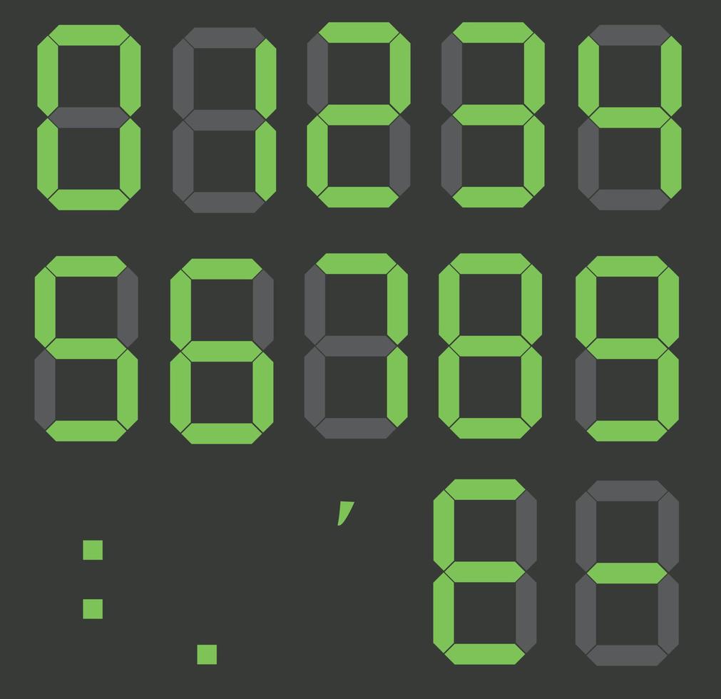 set of calculator digital numbers. electronic figures. LCD digital number. vector