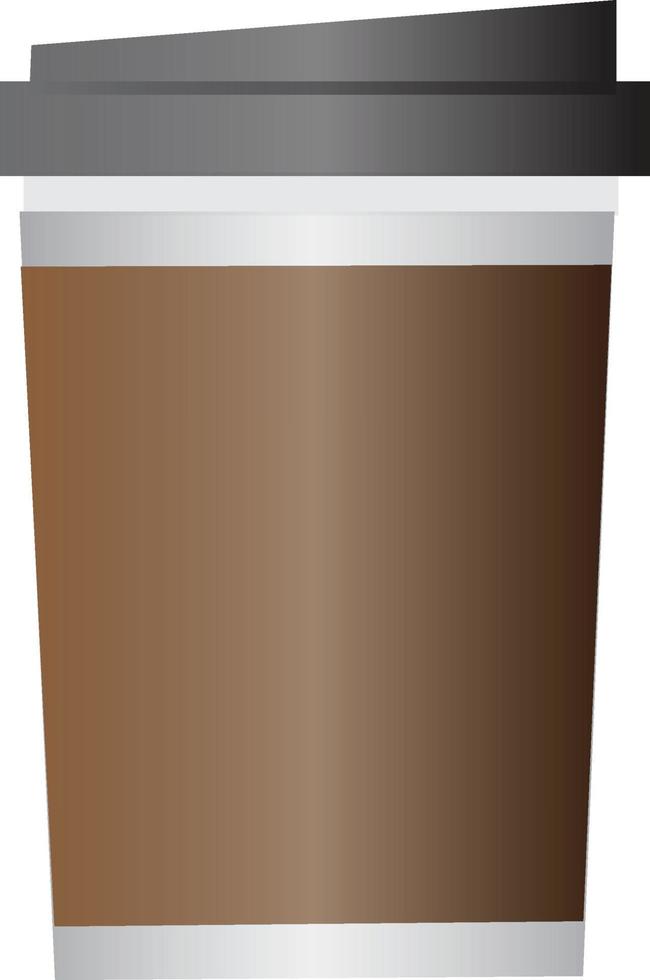 taza de café desechable sobre fondo blanco. signo de taza de café desechable. diseño de estilo plano. vector