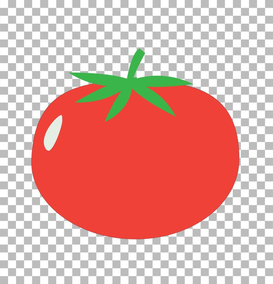 tomate en transparente. signo de tomate. estilo plano icono de tomate. vector