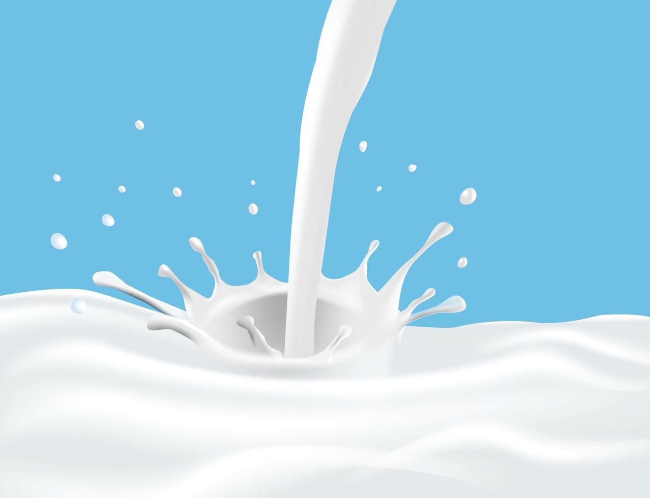 verter salpicaduras de leche en leche blanca pura vector