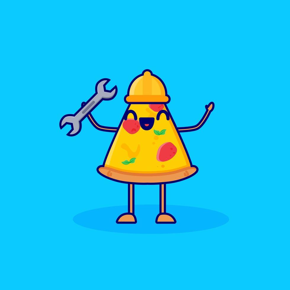 vector de personaje de dibujos animados de reparador de pizza