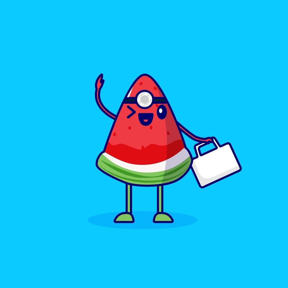 cute cartoon character watermelon doctor vector
