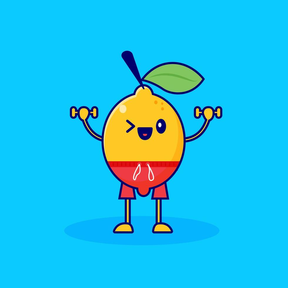 light weight lemon cartoon character vector
