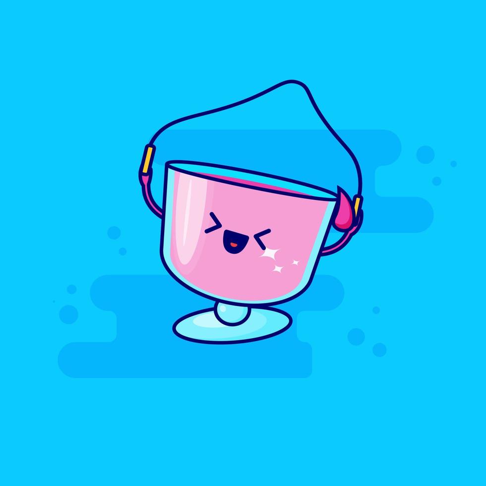 pink drink character jump rope vector