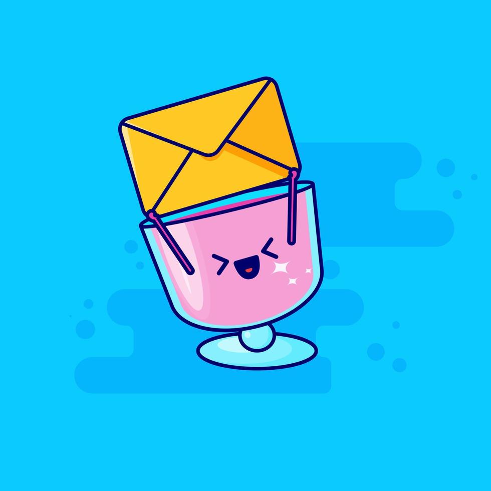 pink drink cartoon take message vector