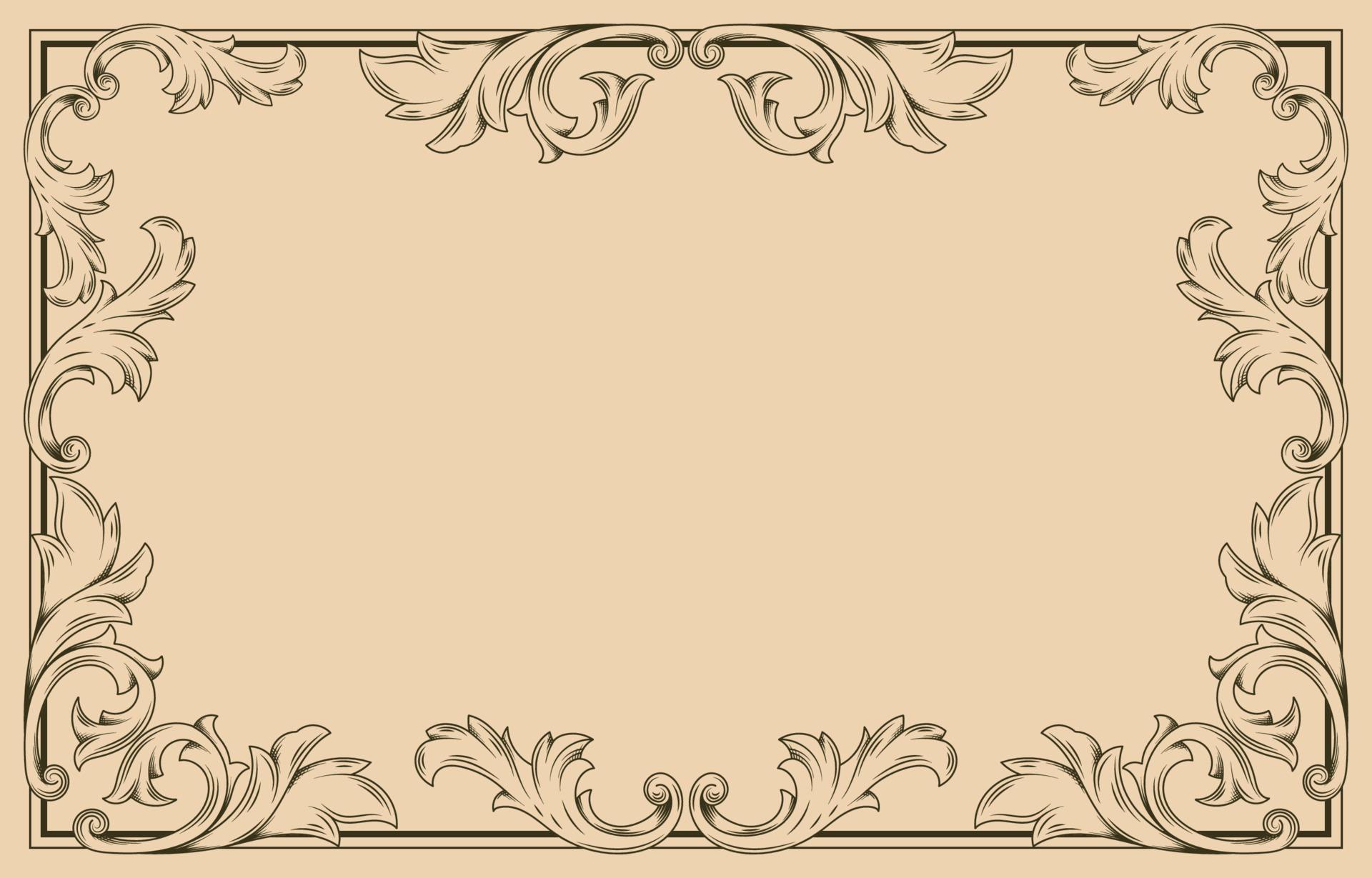 Hand Draw Style Art Nouveau Frame Background 7890675 Vector Art at Vecteezy