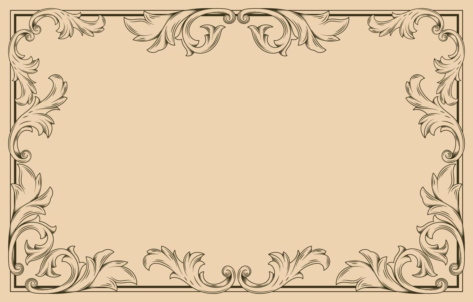 Hand Draw Style Art Nouveau Frame Background vector