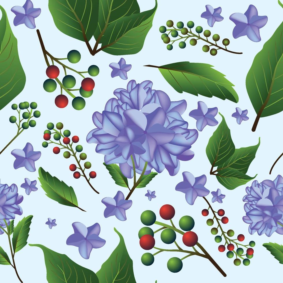 Hydrangeas Seamless Pattern Concept vector